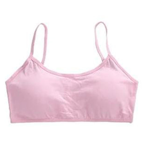 Teen Girls Padded Cotton Sports Bra – Soft & Comfortable Daily Wear Bra (Free Size, Beige)