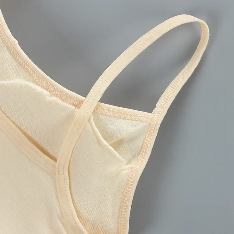 Teen Girls Padded Cotton Sports Bra – Soft & Comfortable Daily Wear Bra (Free Size, Beige)