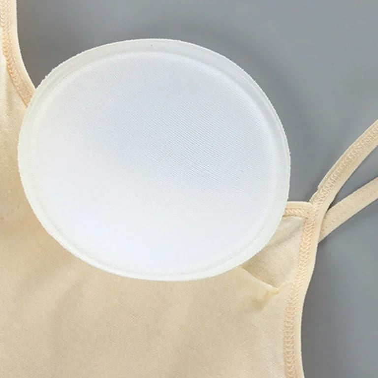 Teen Girls Padded Cotton Sports Bra – Soft & Comfortable Daily Wear Bra (Free Size, Beige)