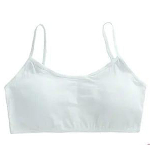 Teen Girls Padded Cotton Sports Bra – Soft & Comfortable Daily Wear Bra (Free Size, Beige)