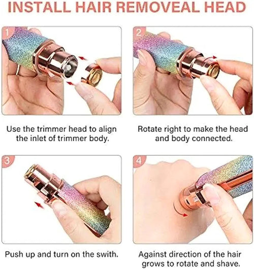 2-in-1 Rainbow Facial Hair Remover & Eyebrow Trimmer – USB Rechargeable